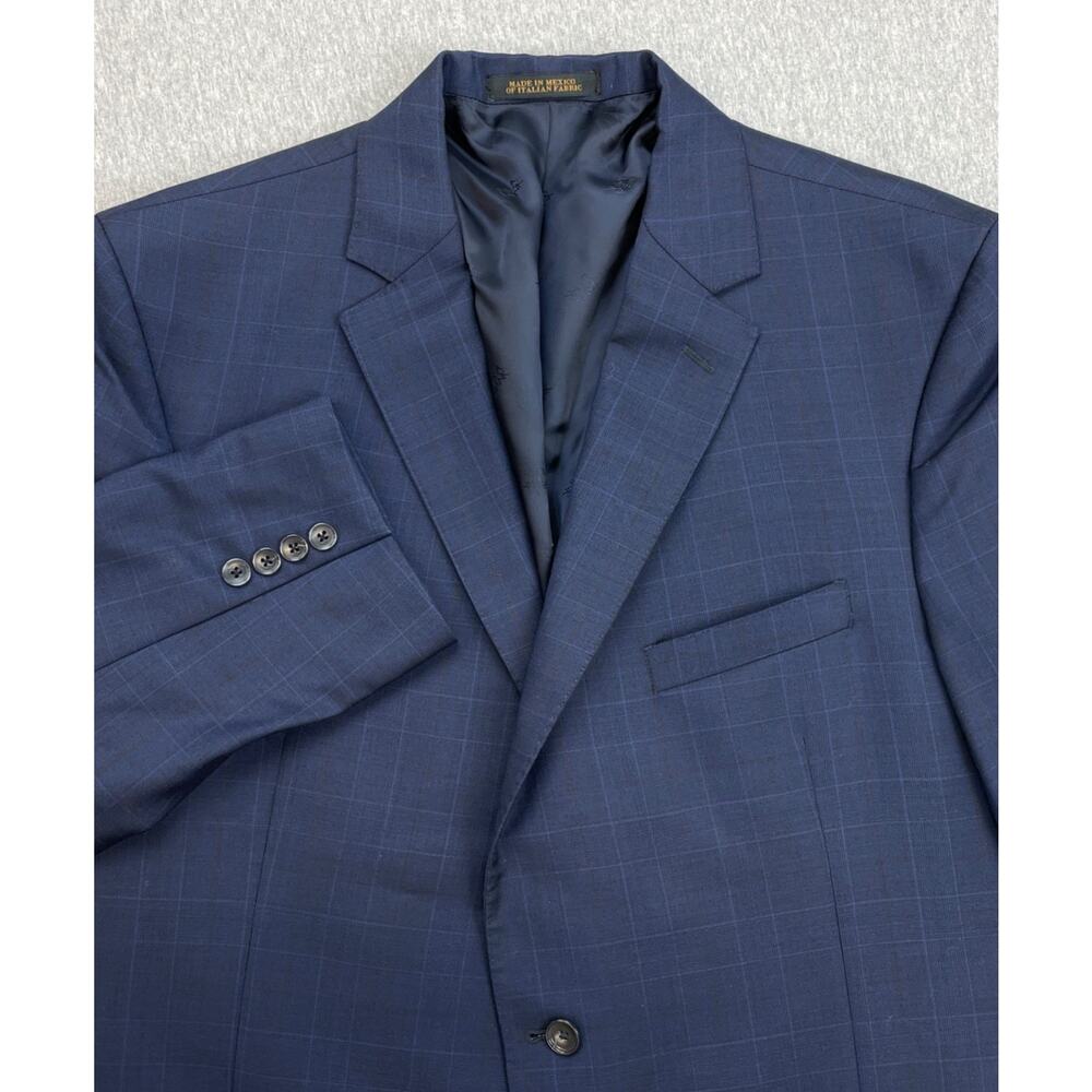 Jos A Bank Blazer Mens 48R Plaid 100% Lanificio Wool Reserve 2-Button Jacket